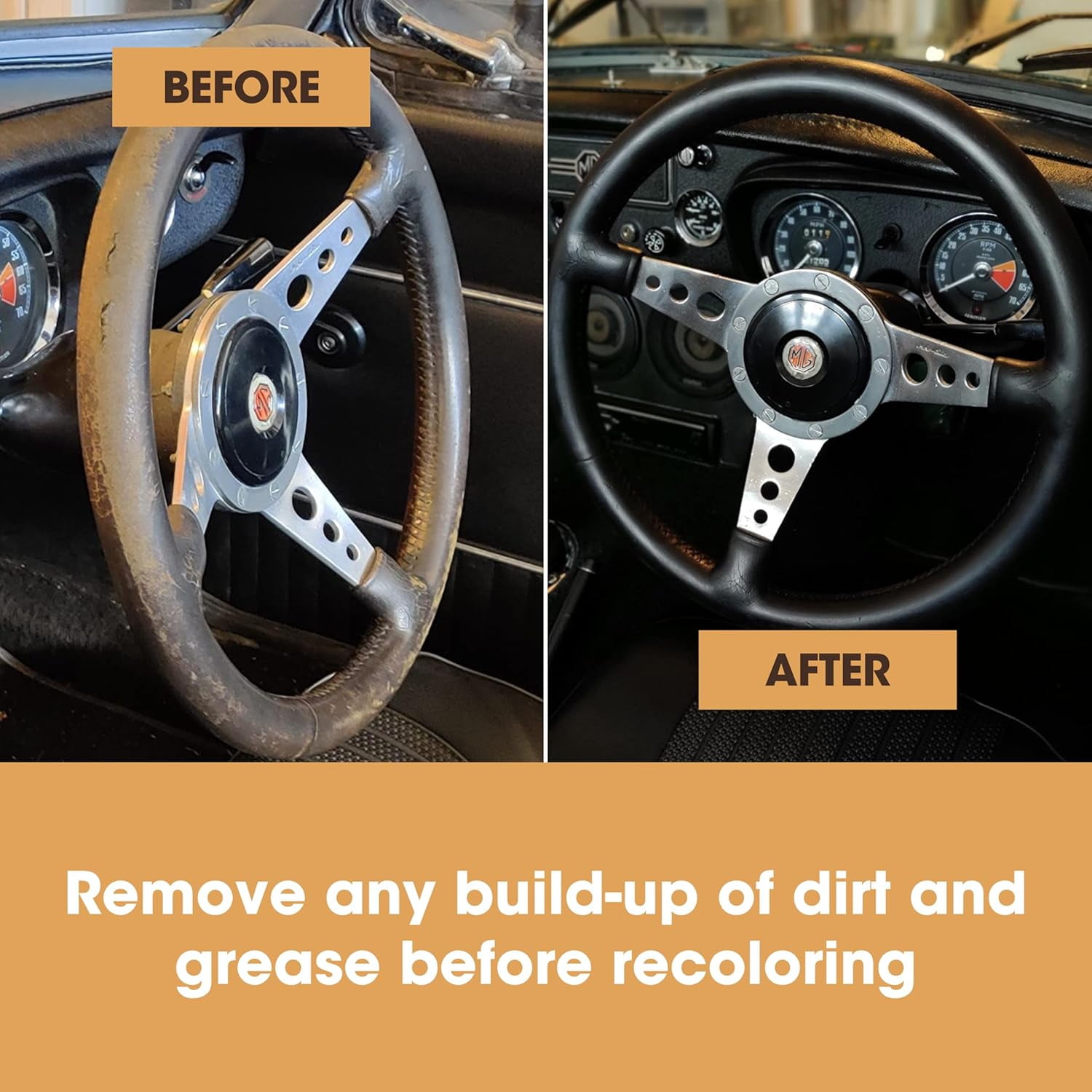 Furniture Clinic Leather Steering Wheel Repair Kit | Kit to Repair Tears, Scuffs, & Scratches on Leather Steering Wheels