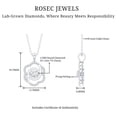 thumbnail image 4 of Rosec Jewels Lab Created Diamond Flower Necklace Pendant, with Chain - Ready to Gift for Birthday, 18K White Gold, 4 of 6