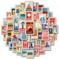 thumbnail image 1 of Juego de pegatinas World Landmark, estilo postal vintage, 50 unidades, 1 of 1