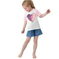 thumbnail image 6 of Girls Raglan Graphic Tees Size 3-14 Baseball Summer Cute Short Sleeve T-Shirts Loose Fit Round Neck Casual Tops Pink， 3 Years, 6 of 7