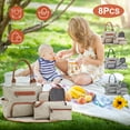 thumbnail image 4 of iMounTEK 8PCS Diaper Bag Tote Set, Baby Bags for Mom, Khaki, 4 of 7
