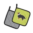 thumbnail image 2 of Caroline's Treasures BB3830PTHD Sheltie/Shetland Sheepdog Checkerboard Green Pair of Pot Holders , 7.5HX7.5W, multicolor, 2 of 3