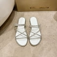 thumbnail image 5 of Women's Glitter Rhinestone Flat Criss Cross Strappy Open Toe Sandals On Slippers, 5 of 5