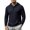Navy, variant on Turilly Hoodies Men Button Up Hoodie With Jacquard Texture Casual Fashion Pullover