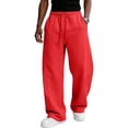 thumbnail image 3 of Men Loose Fit Jogger Pants Elastic Drawstring Waist Wide Leg Casual Sweatpants Breathable Outdoor Workout Pants With Side Pockets M, 3 of 8