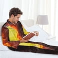 thumbnail image 5 of KLL Tennis Ball On Fire And Water Sleepwear Mens Flannel Pajamas,Long Cotton Pj Set, 5 of 7