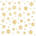 thumbnail image 1 of pstuiky Pegatinas de pared con copos de nieve navideños dorados y azules para decoración de ventanas de vidrio, 1 of 1