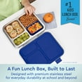 thumbnail image 5 of Bentgo Kids Stainless Steel Prints Leak-Resistant Lunch Box - 3-Compartments with Bonus Silicone Container, Durable, Eco-Friendly, Dishwasher Safe, BPA-Free, Ideal for School, Ages 3+ (Shark), 5 of 8