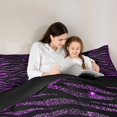 thumbnail image 4 of Homewish Zebra Print Twin Comforter Sets, Black Purple Bedding Set, Animal Theme Decor, Black Reversible, 2-Piece 1 Comforter and 1 Pillowcase, 4 of 6