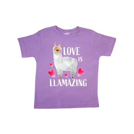 

Inktastic Valentine s Day Love is Llamazing with Cute Llama and Hearts Gift Toddler Boy or Toddler Girl T-Shirt
