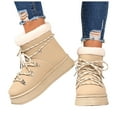 thumbnail image 5 of CAICJ98 Winter Boots for Women Warm Lined Mid Calf Boots Waterproof Hiking Shoes Fashion Women's Snow Boots (Beige,Size 6), 5 of 9