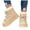 Beige, variant on Wide Calf Platform Snow Boots for Women Suede Lace up Furry Lined Memory Foam Slip on Round Toe Thickened Plush Winter Booties