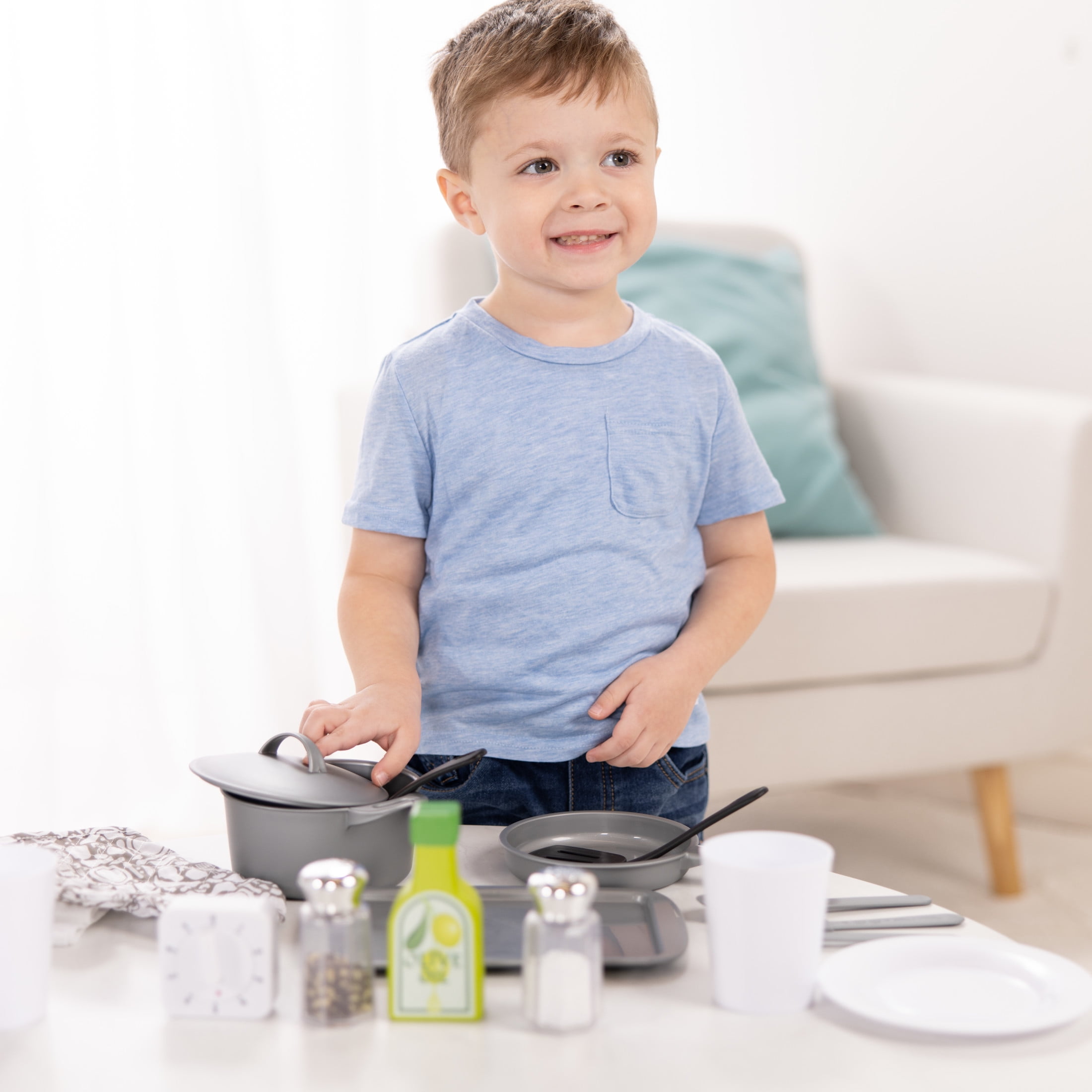 Melissa & Doug 22-Piece Play Kitchen Accessories Set - Utensils, Pot, Pans, and More