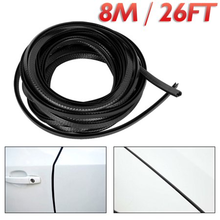 26 Feet Car Door Edge Moulding Trim Black Lock Guard Rubber Seal Protector Strip