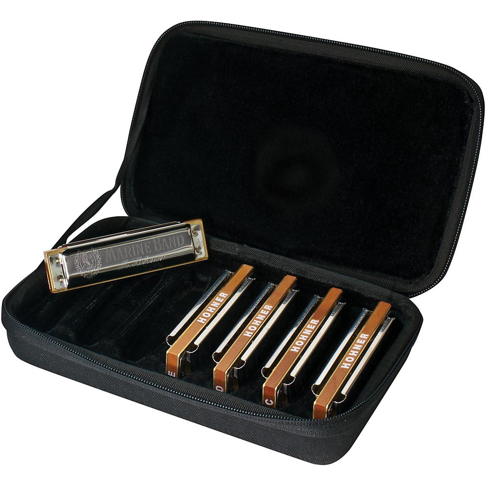 Hohner Marine Band 5-Piece Harmonica Set, G, A, C, D and E