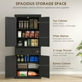 thumbnail image 6 of Resenkos 72-Inch Freestanding Pantry Cabinet with Four Doors, Features a Large Central Drawer and Three Adjustable Interior Shelves for Storage, Black, 6 of 7