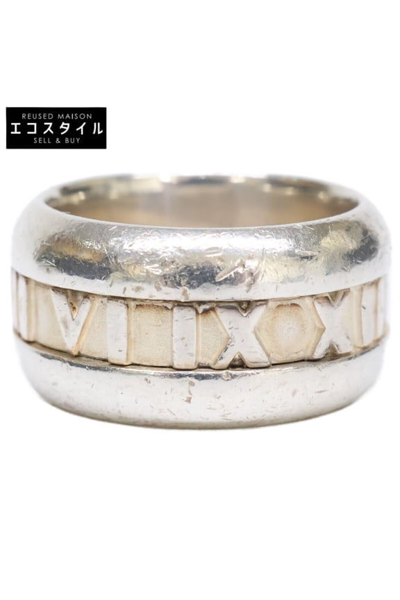 Pre-Owned TIFFANY&Co. Tiffany & Co. 2003 925 ATLAS Ring, Silver, Women's