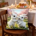 thumbnail image 4 of Bunny Easter Pillow Covers 18x18,Rabbit Greenery Flower Easter Decorations Spring Outdoor Embroidered Farmhouse Pillows Decorative Throw Pillows Cases Indoor Decor Cushion Covers for Home Sofa, 4 of 6