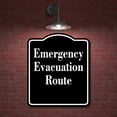 thumbnail image 2 of Emergency Evacuation Route Elegant BLACK Aluminum Composite Sign, 15"x18", 2 of 9