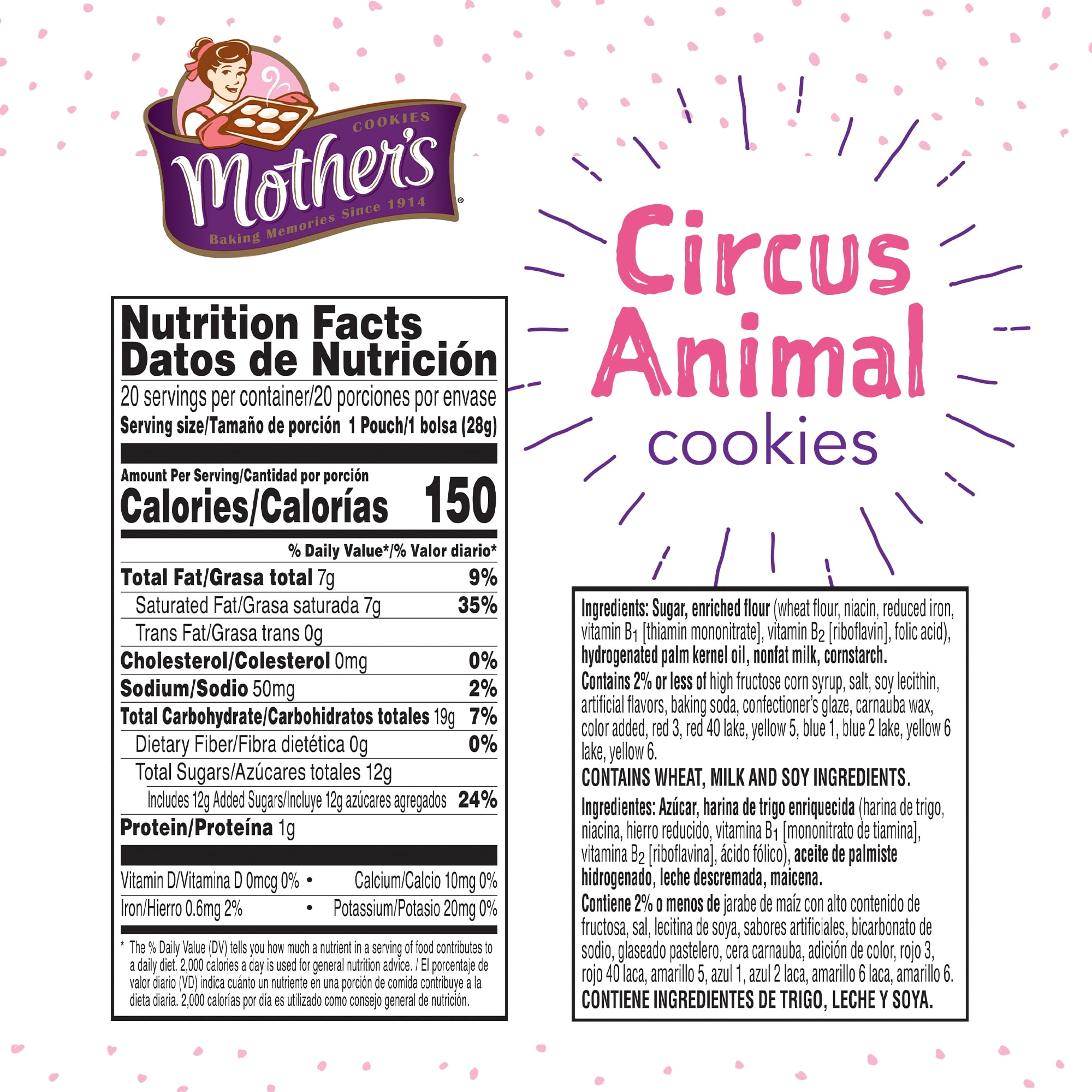 Kellogg's Mother's The Original Circus Animal Cookies, 1 Oz., 20 Count