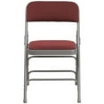 thumbnail image 3 of 4 Pk. HERCULES Series Curved Triple Braced & Double Hinged Burgundy Patterned Fabric Metal Folding Chair, 3 of 9