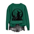 thumbnail image 5 of Jsaierl Womens Halloween Sweatshirts Funny Witch Graphic Pullovers Fall Holiday Round Neck Long Sleeve Sweater Tops Halloween Party Supplies, Sizes S-2XL, 5 of 7