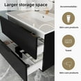 thumbnail image 4 of 36" Bathroom Vanity with Sink, Floating Bathroom Vanity with Ceramic Sink & 2 Storage Drawers, Soft-Close Doors, Modern Wall Mount Bathroom Storage Cabinet for Small Space (Matte Black), 4 of 9