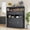Black-850A1, variant on Farmhouse Buffet Cabinet with Barn Doors and Adjustable Shelves, Large Kitchen Storage Sideboard for Coffee Bar, Entryway Console (White)