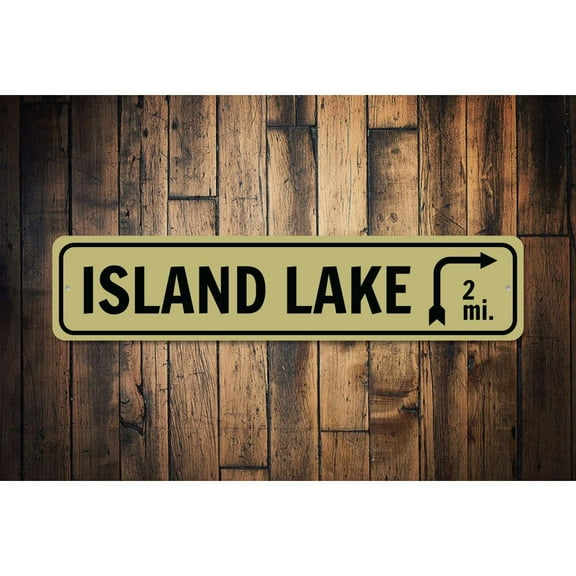 Lake Arrow Novelty Sign, Metal Wall Decor - 4x18 inches