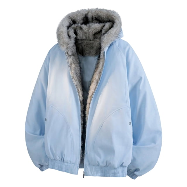 Veste à Capuche à Manches Longues Doublée de Fausse Fourrure pour Hommes avec Design à Empiècements, Utilisation Extérieure et Décontractée