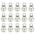 thumbnail image 1 of Unique Bargains Pendentifs Perles Factices 12 mm, Lot de 100 Perles Rondes Imitation Perle avec Strass, Argent Blanc, 1 of 6