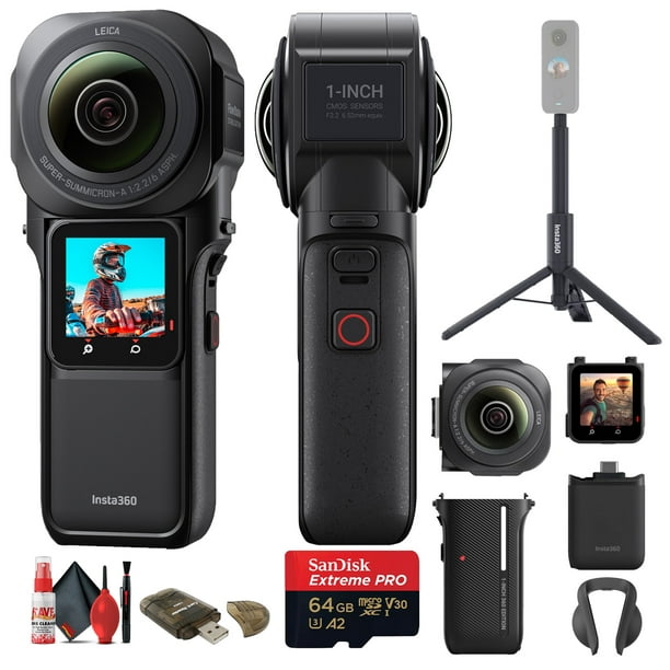 Insta360 X3 - Waterproof 360 Action Camera Bundle Includes Extra 2  Batteries, Charger, Invisible Selfie Stick & 256GB Memory Card