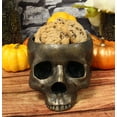 thumbnail image 5 of Day Of The Dead Skull Bowl Container Figurine 6.5"Long Skeleton Head Planter, 5 of 6