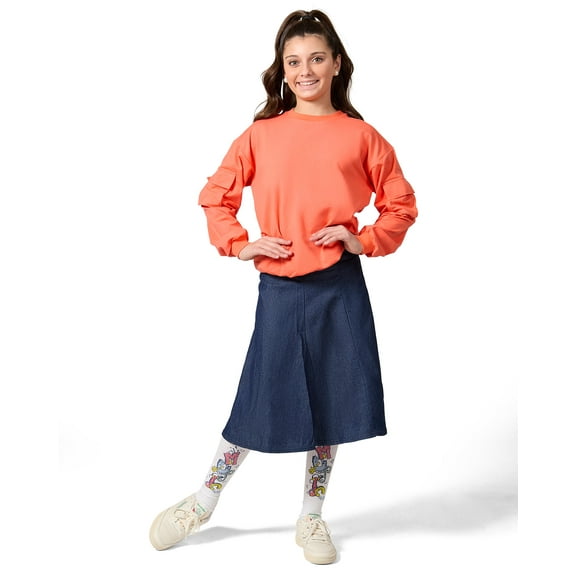 MeMoi Girls Cargo Sleeve Cotton Rich Bomber Style Long Sleeve T-Shirt - Girls - Female