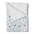 thumbnail image 2 of Blue and White Soft Flannel Fleece Blanket, Poodle Silhouette Comb Collar Dog Tracks Hearts Animal Lover Pet Theme, Cozy Plush for Indoor and Outdoor Use, 60" x 80", White Night Blue, by Ambesonne, 2 of 5