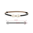 thumbnail image 3 of Cinturones delgados de alta cintura para mujeres con hebilla de metal ajustable, negro, hebilla doble redonda, 22"-39"*3/8" (L*W), 3 of 5