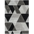 thumbnail image 2 of Well Woven Loecke Black Triangle Boxes Geometric Thick Soft Plush 3D Textured Shag 8x10 (7'10" x 9'10") Area Rug, 2 of 8