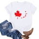 thumbnail image 2 of TaTaai Ladies Summer Casual T Shirt Canada Day Maple Leaf Print Front Back Pattern Crew Neck Short Sleeve Top Gift, 2 of 5