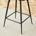 thumbnail image 4 of Newest Two rotating bar stools with breathable cotton and linen soft cushions, in a retro green seat and black spray-painted iron frame, suitable for both restaurants and bars, 4 of 10