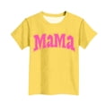 thumbnail image 4 of Zpanxa T-Shirts pour Tout-Petites Fille Imprimé Fête des Mères Col Rond Manches Courtes Haut Polyester Spandex 5-6 Ans, 4 of 5