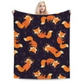 thumbnail image 6 of Space Fox Pattern Blanket Astronaut Animal Galaxy Print Throw for Kids Adults, 6 of 9