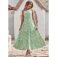 thumbnail image 2 of Vestido largo floral de un hombro PRETTYGARDEN para mujer, verde, talla S, 2 of 5