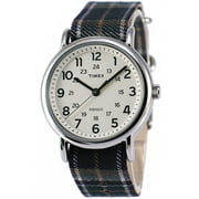 Timex Women's Weekender Quartz Silver Tone Brass/Plaid Fabric Watch TW2R51400