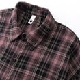 thumbnail image 4 of Gamivast Plaid Shirts for Men-Oversized Long Sleeve Button Down Shirt with Pockets Fall Collared Flannel Shirts Fall Jackets Hot Pink XL, 4 of 8