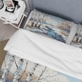 thumbnail image 4 of Designart "Birch Woods Winter IV" Tree Birch Bedding Covert Set - Traditional Blue Floral Bed Set With 1 Sham, 4 of 6