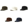 thumbnail image 2 of Men Vintage Army Denim Baseball Cap Cotton Cadet Hat Breathable Flat Cap Spring Autumn Sun Cap, 2 of 7