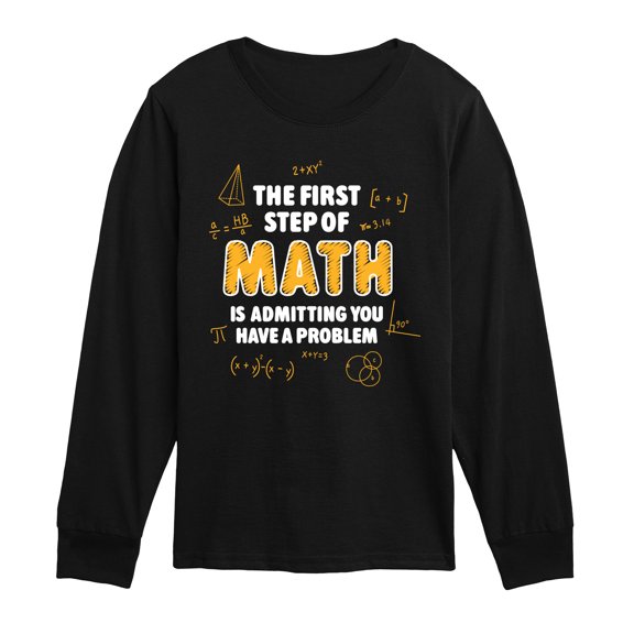 Instant Message - The First Step Of Math - Youth Long Sleeve Graphic T-Shirt