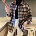 thumbnail image 6 of Women's Button Down Flannel Shirts Plaid Long Sleeve Business Shacket Jackets Casual Loose Lapel Blouses with Pockets (Coffee L), 6 of 6