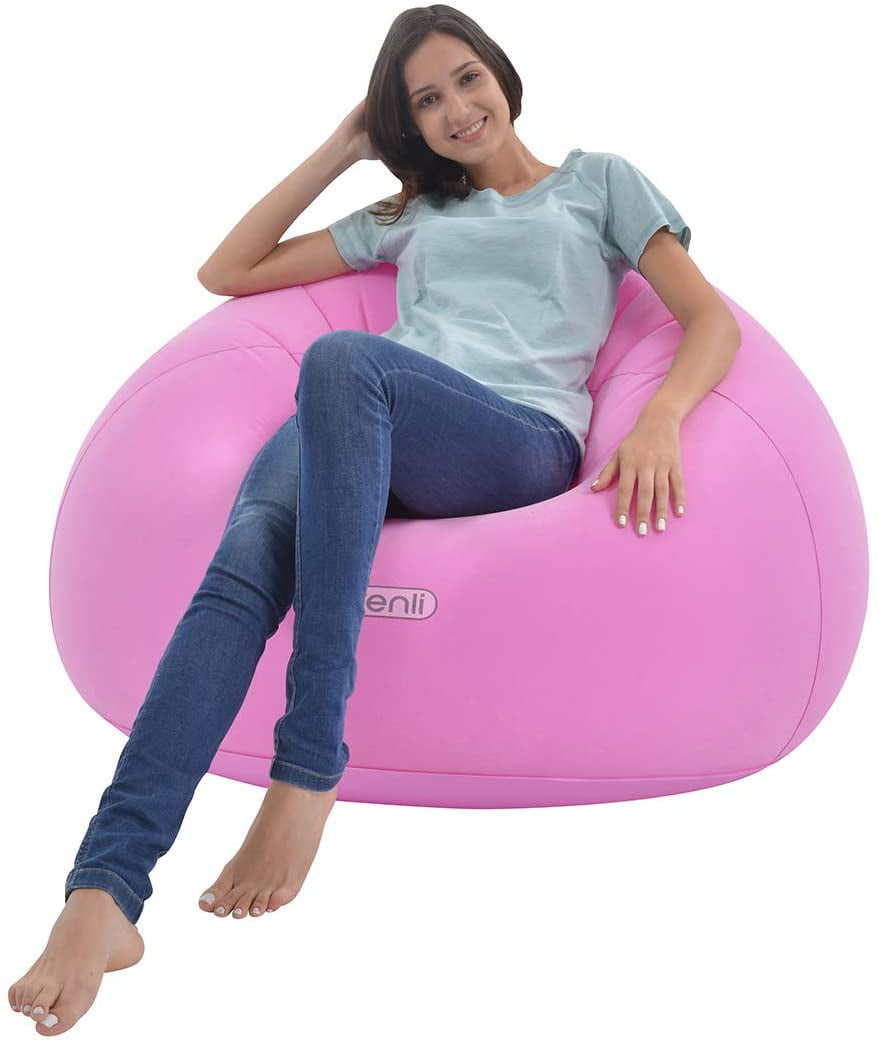 Baoblaze Inflating Air Bed Lazy Sofa Bean Bags Beach Camping Lounger Back Pillow Chair Indoor & Outdoor Festival