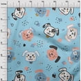 thumbnail image 3 of oneOone Georgette Viscose Light Blue Fabric Kawai Sewing Craft Projects Fabric Prints By Yard 42 Inch Wide-F6, 3 of 5